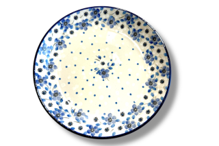 086 Bunzlau Ontbijtbordje 2328X Blue White Love  086 Ontbijtborden Ø 20 cm